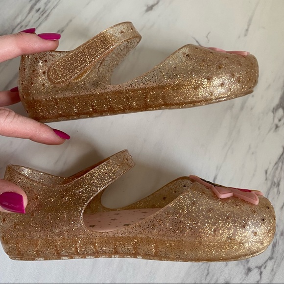 Cat & Jack Fairy Princess Ballerina Pink Glitter Jellies Shoes Mary Janes - Picture 3 of 8